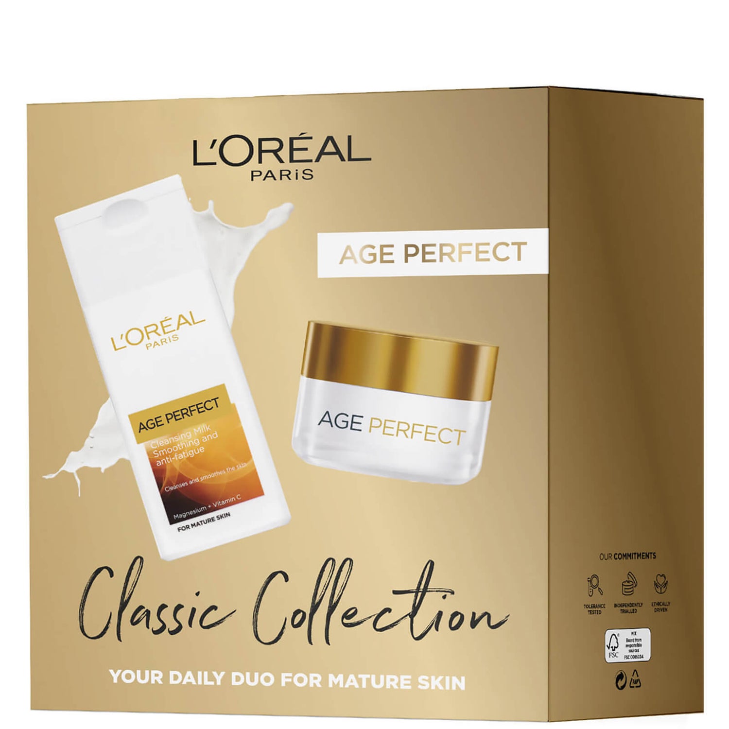 L'Oréal Paris Age Perfect Set de Limpieza y Crema de Día Colección Clásica para Ella