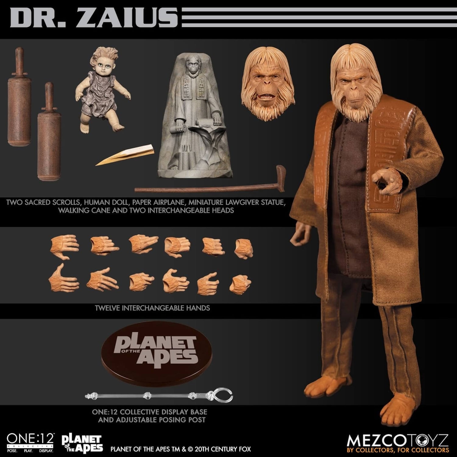 Mezco One:12 Collective Planet of the Apes (1968) Dr. Zaius