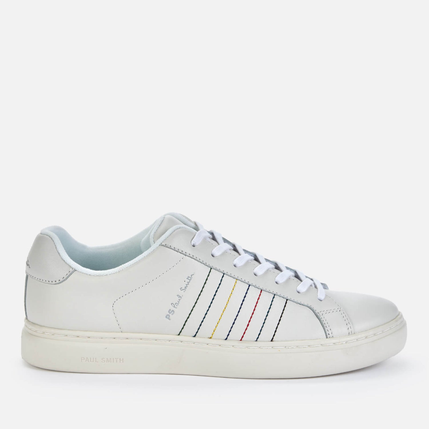 PS Paul Smith Men's Rex Embroidered Stripe Leather Trainers - White - UK 7