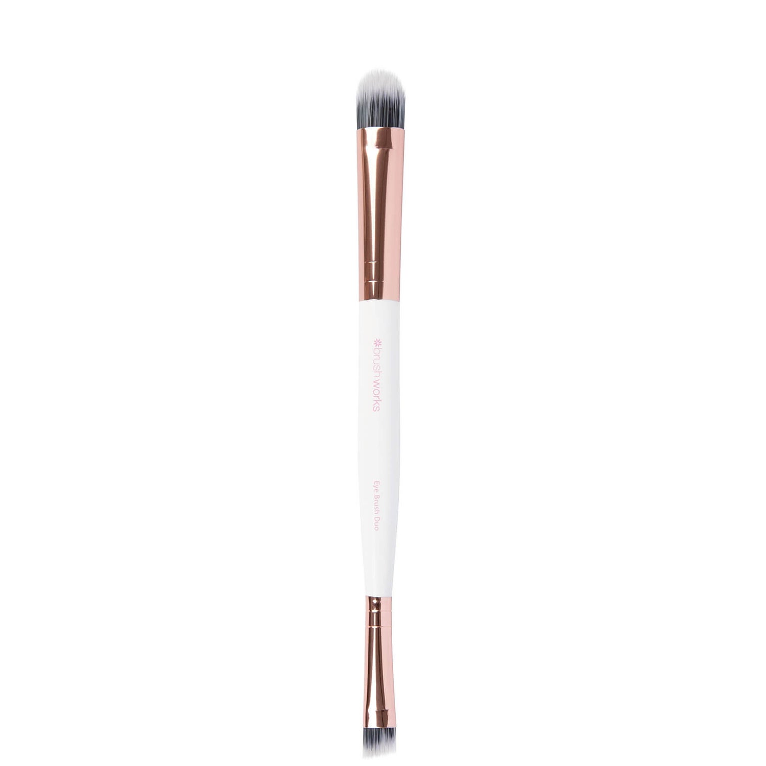 brushworks Double Ended Eye Brush - White/Gold