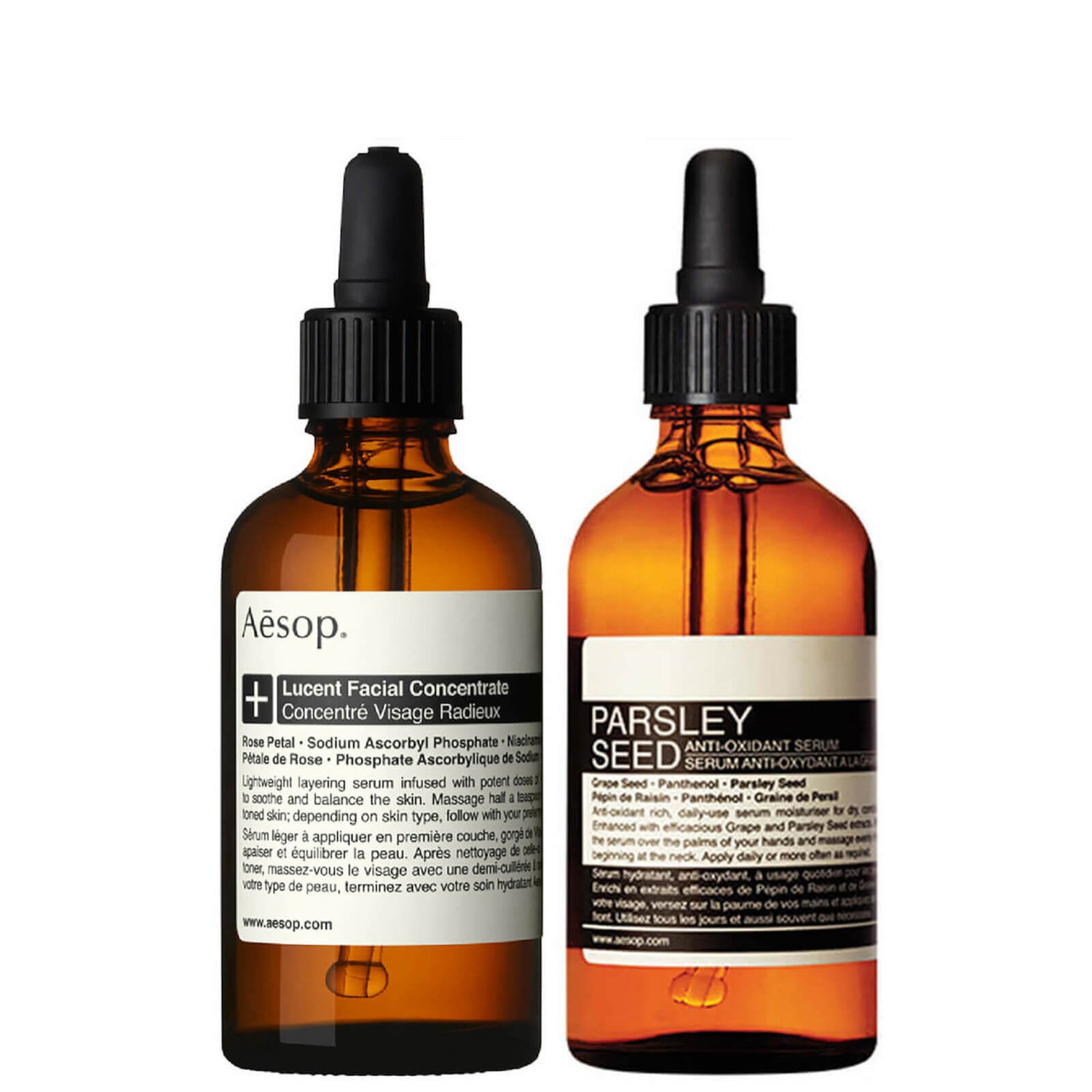 Aesop Lucent Concentrate and Parsley Seed Serum Duo (Worth £140.00)