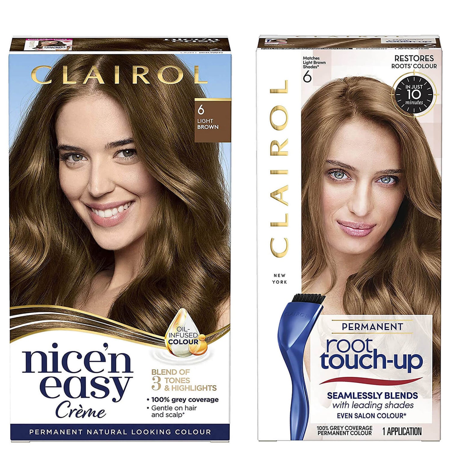 Clairol Nice' n Easy Permanent Hair Dye and Root Touch up Duo (Various Shades)