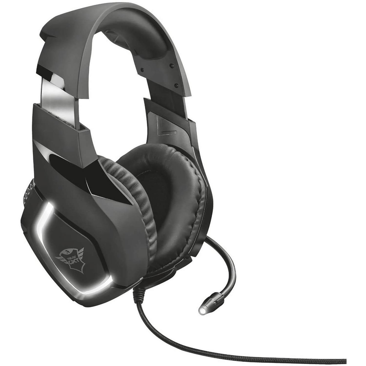 Trust Gaming GXT 380 Doxx Illuminated Headset for PC and Laptop Inline Remote Flexible Microphone Black