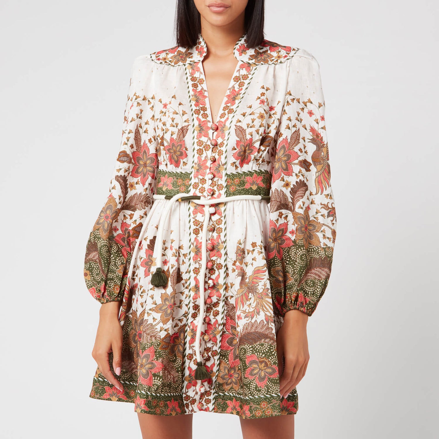 Empire Batik Short Dress - Khaki Batik 