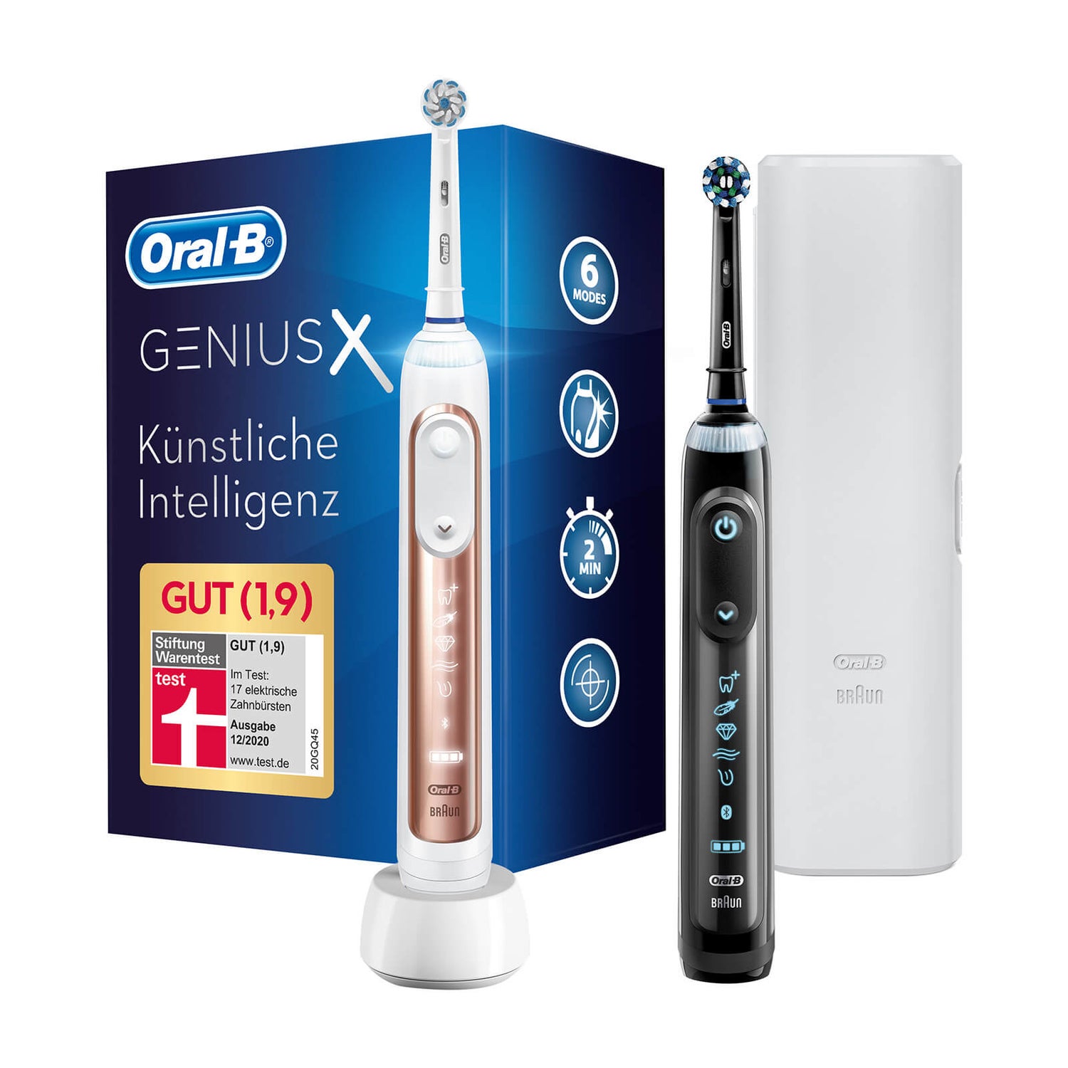 Oral-B Genius 20900 Elektrische Tandenborstel Duo-pak - Zwart & Roségoud