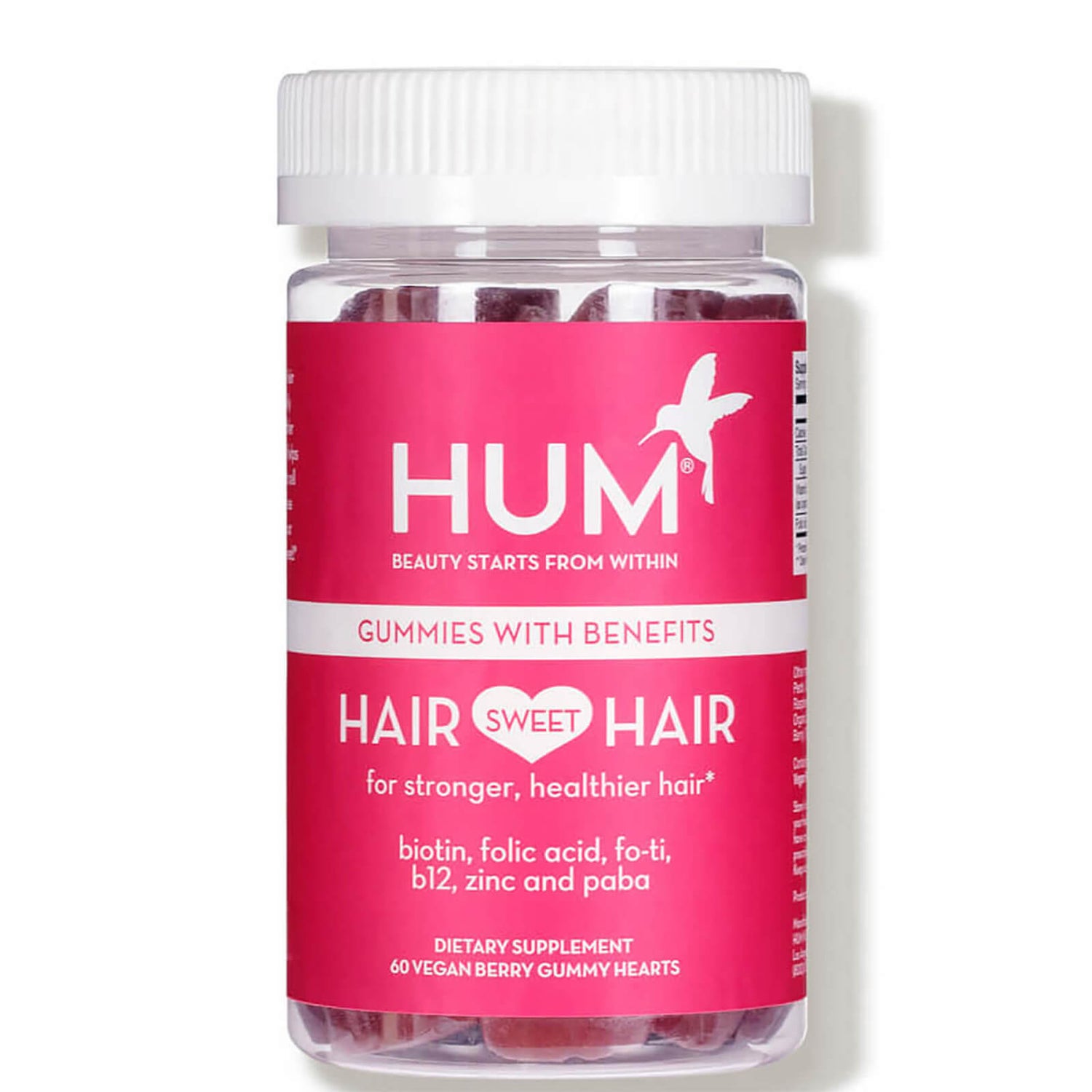 HUM Nutrition Hair Sweet Hair Strong, Healthy Hair Supplement (60 Vegan Gummies, 30 Days) 