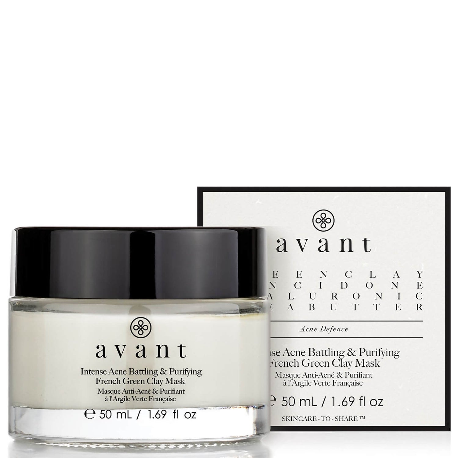 Avant Skincare Intense Acne Battling and Purifying French Green Clay Mask 50ml