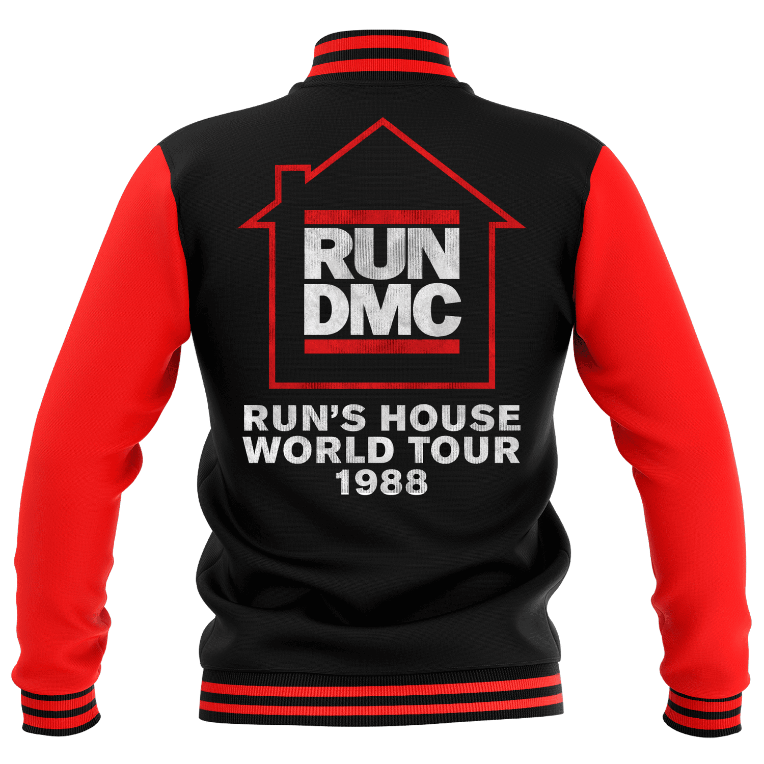 Run s House World Tour 1988 Unisex Varsity Jacket Black Red Clothing Zavvi UK