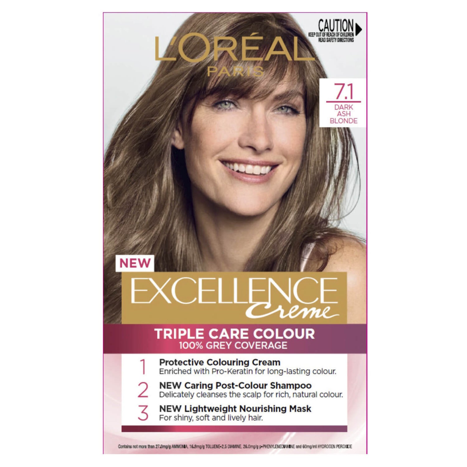 L'Oréal Paris Excellence Creme Permanent Hair Colour - Dark Ash Blonde   | Buy Online At RY