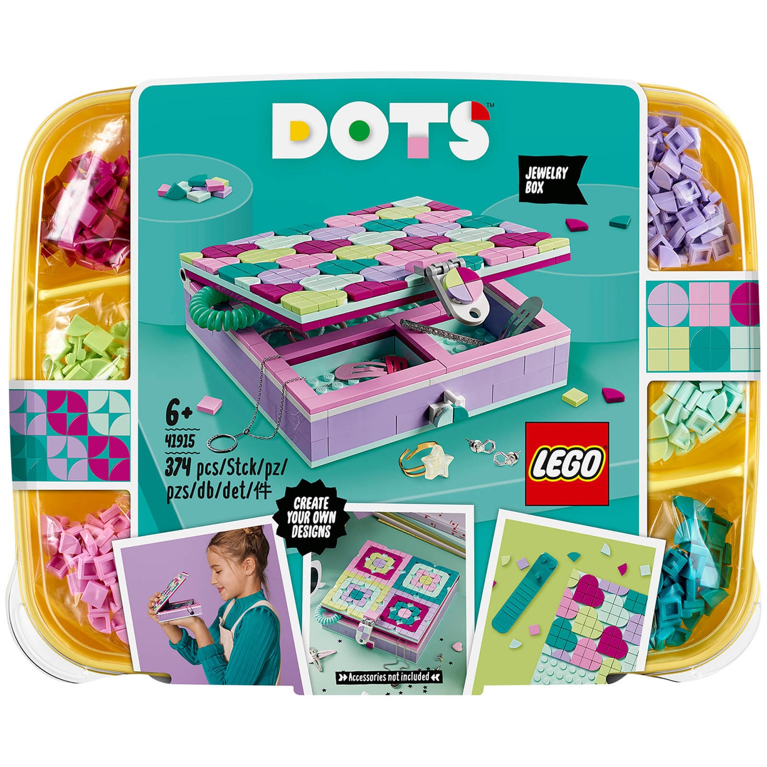 LEGO DOTS : Ensemble de Jeux de construction La Boîte à Bijoux, Loisirs Créatifs et Bricolage, Décoration pour enfants (41915)
