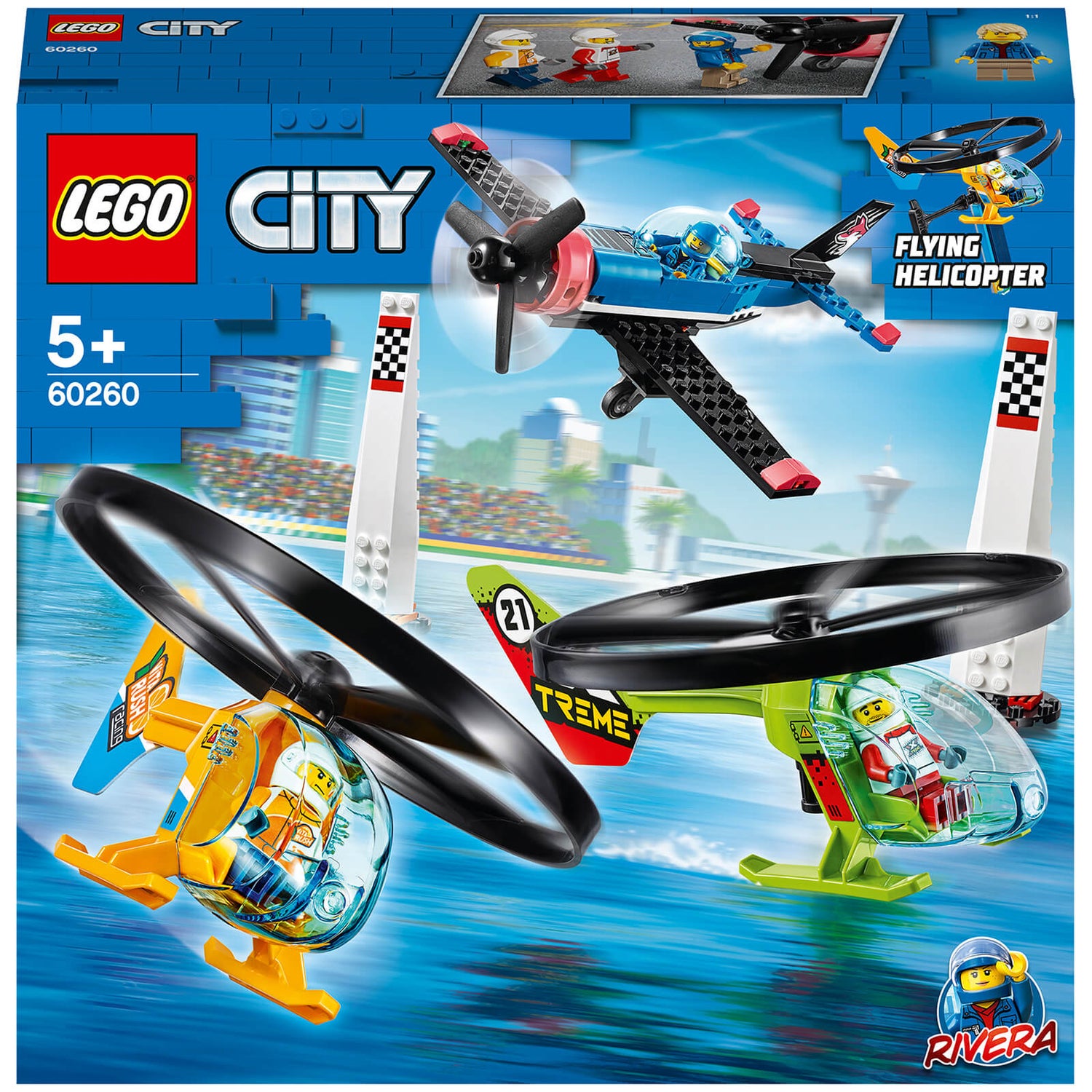 LEGO City : Ensemble de Jeux de construction La course aérienne incluant Avion et helicoptères Jouet (60260)