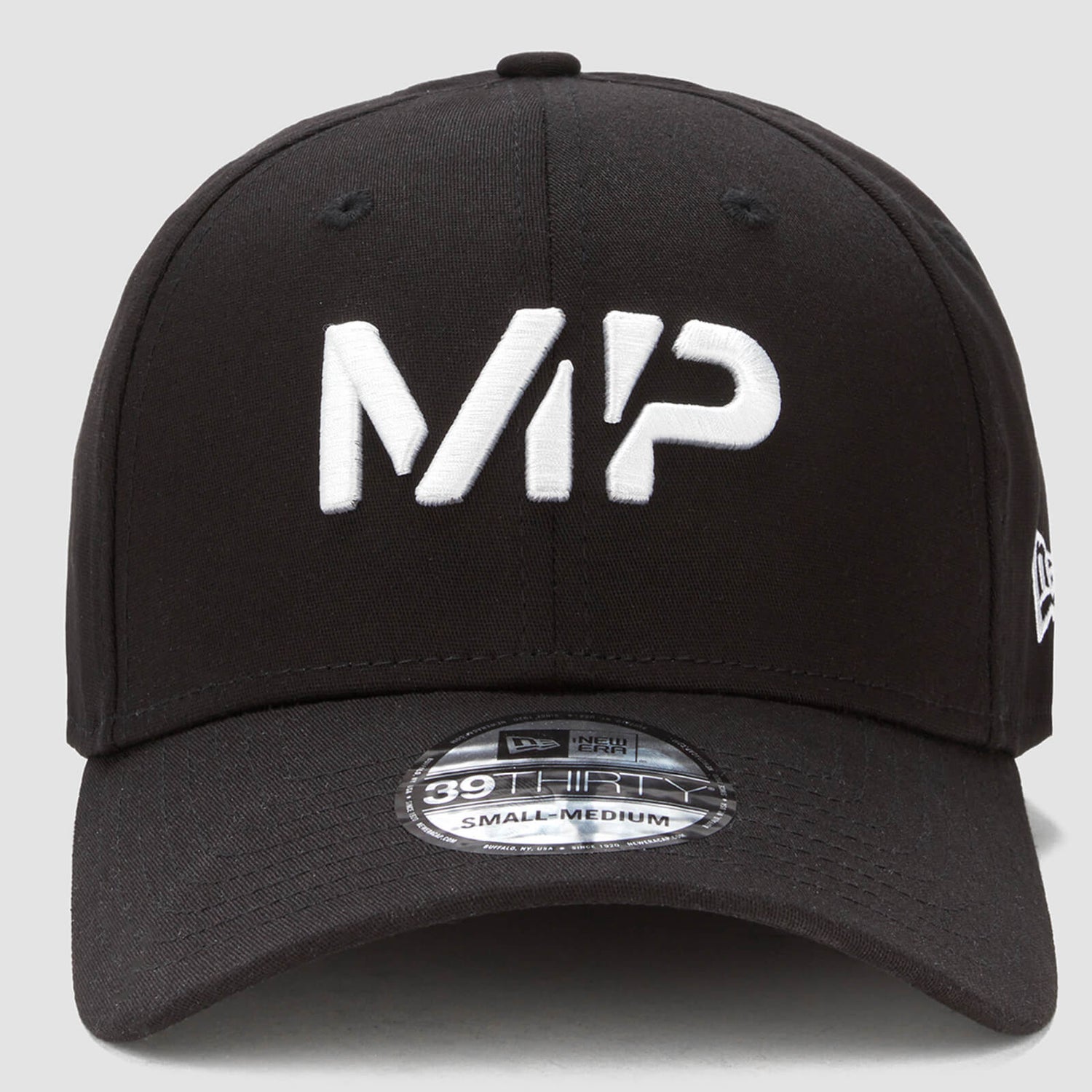 MP New Era 39THIRTY Baseballkappe — Schwarz/Weiß