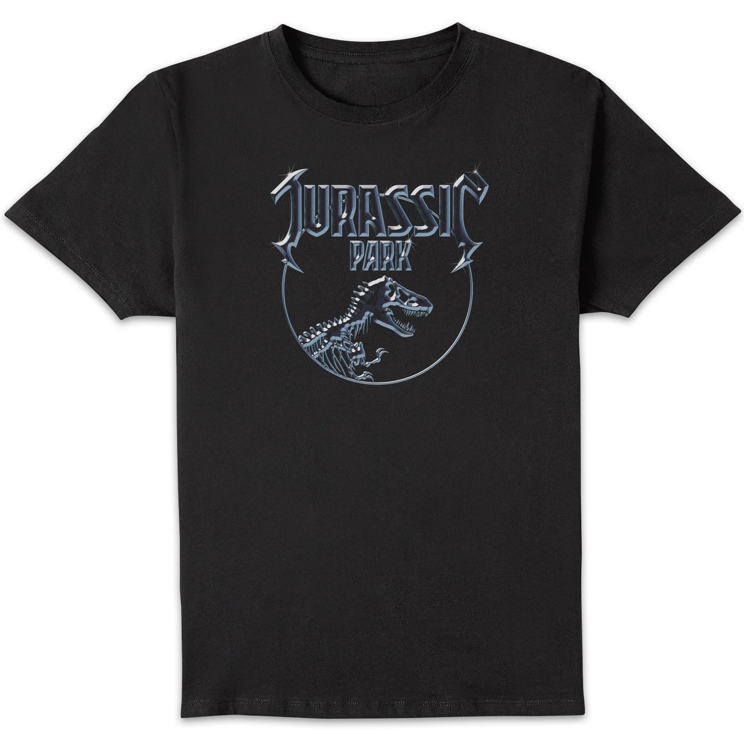 Jurassic Park Logo Metal Men's T-Shirt - Schwarz
