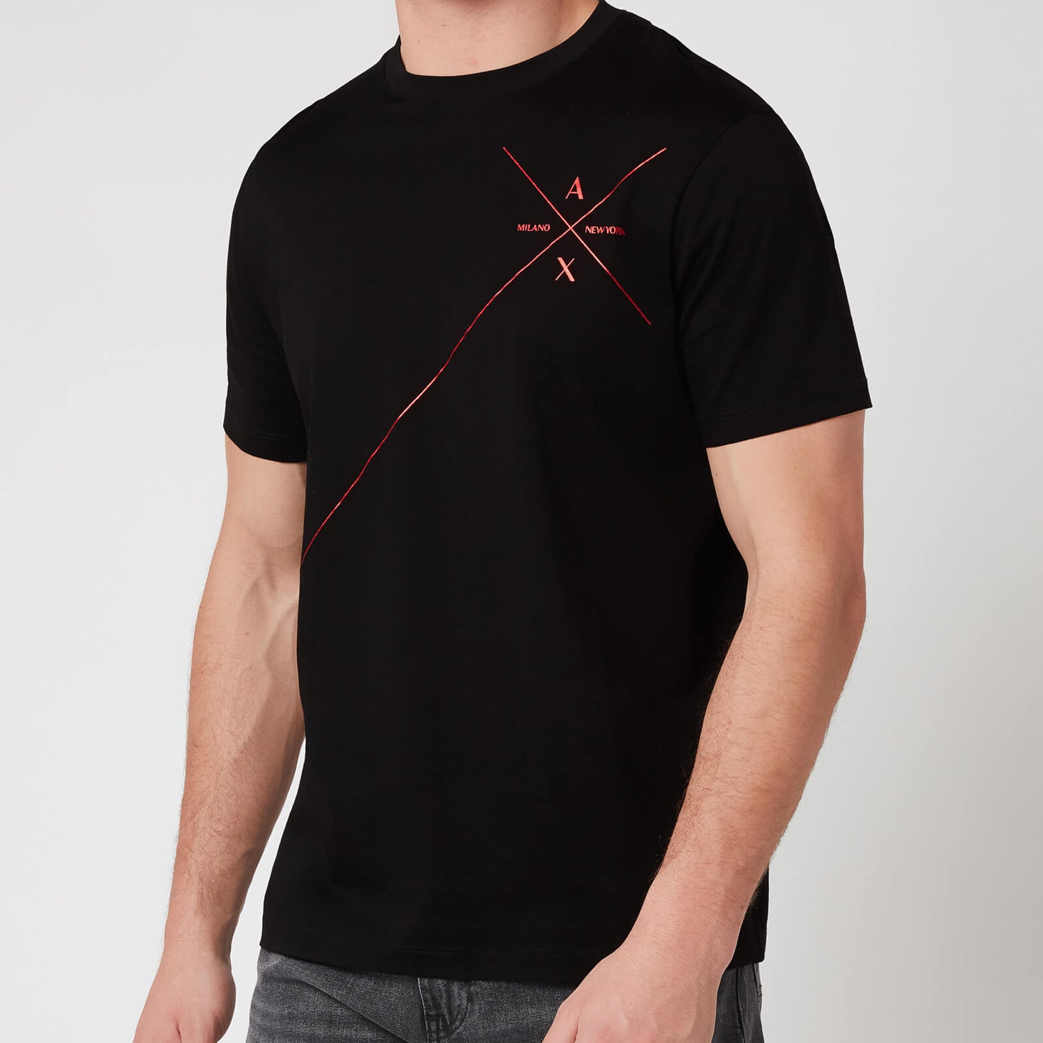 Armani Exchange Men's Line Logo T-Shirt - Black