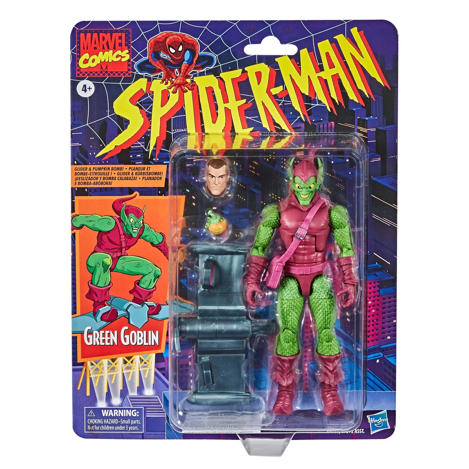 Hasbro Marvel Legends Series Green Goblin, Retro Spider-Man Comics Collectible Action Figure