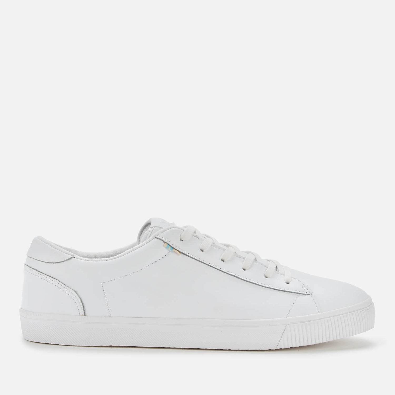 TOMS Men s Carlson Leather Trainers White