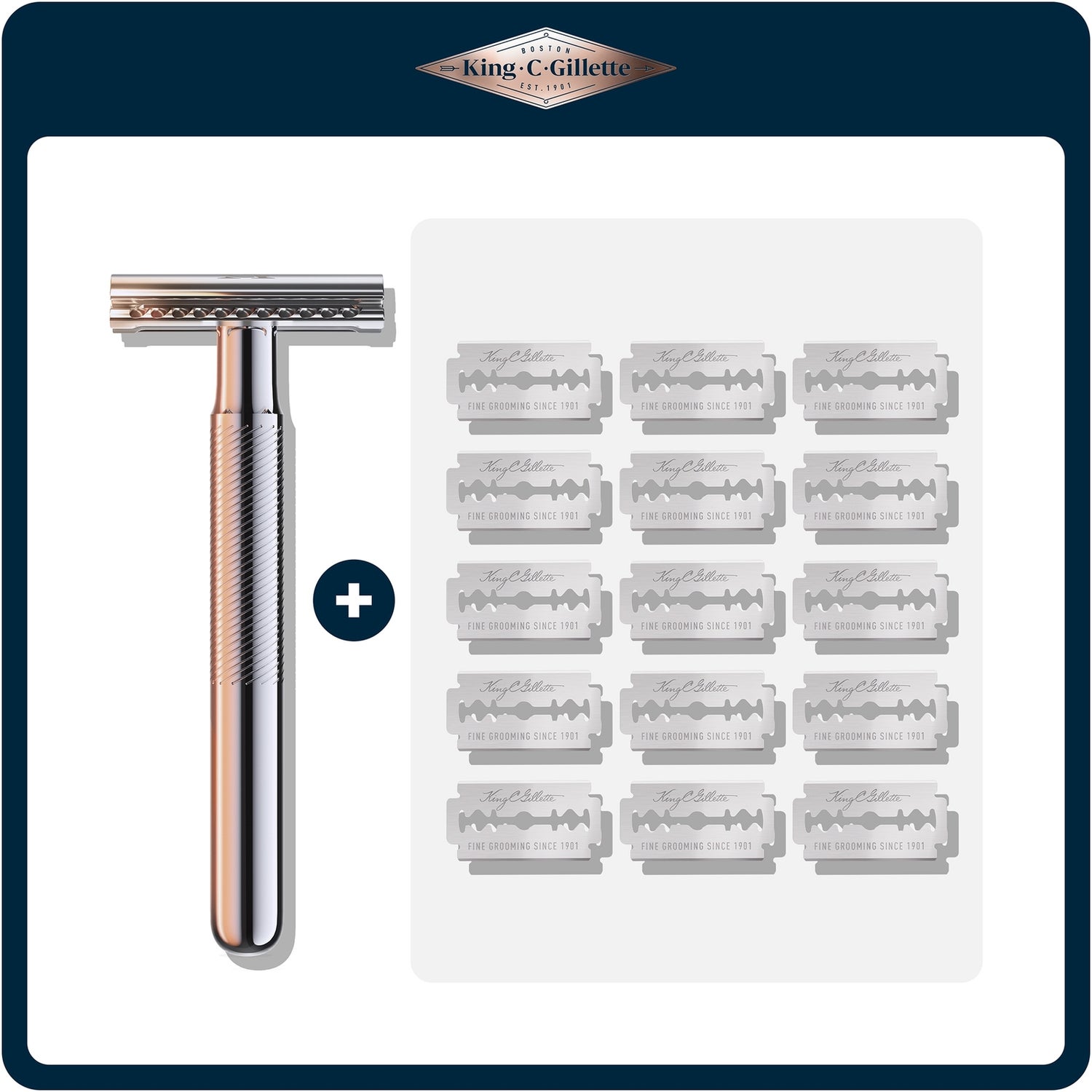 King C. Gillette Double Edge Safety Razor & Blades (15 Pack)