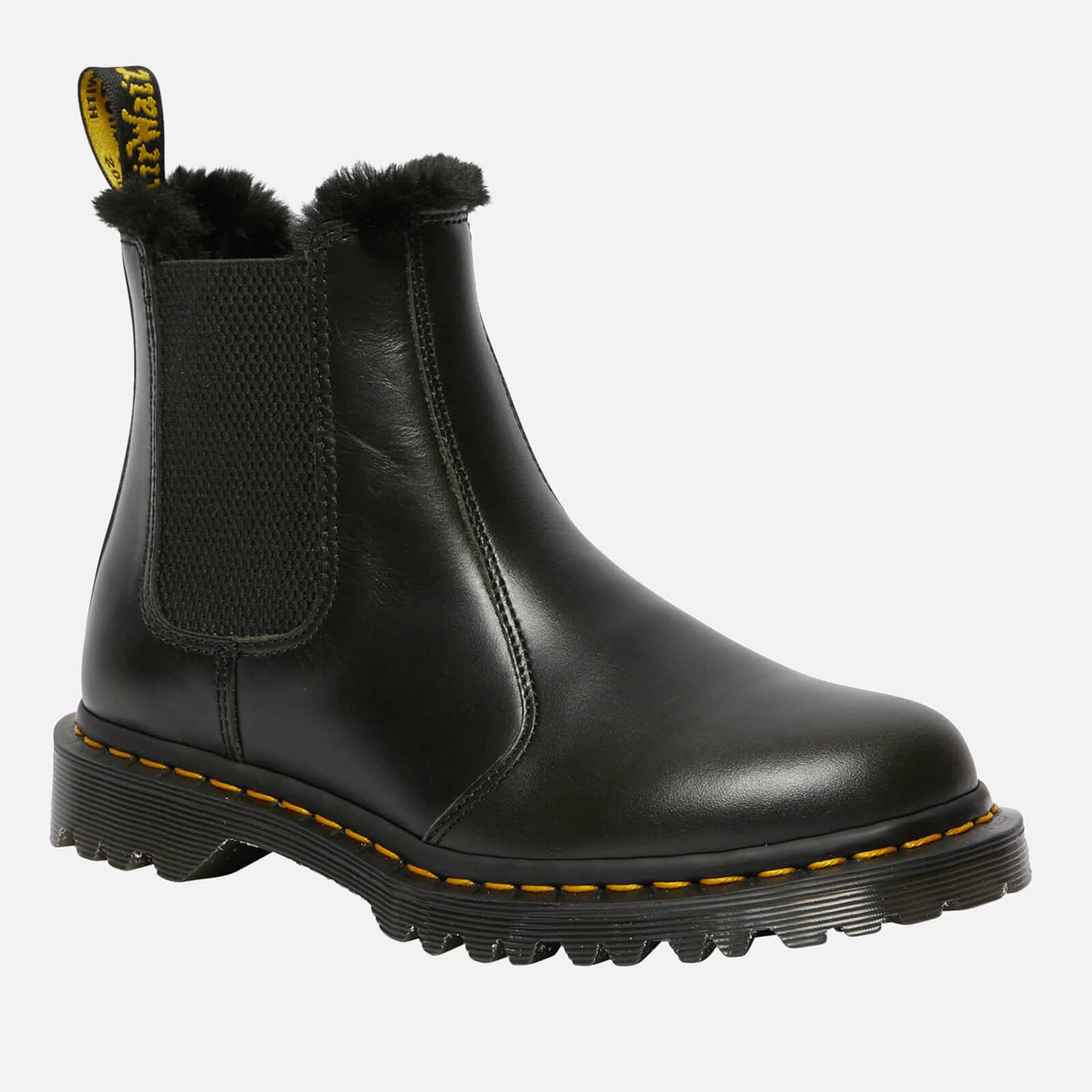 Dr. Martens Women's 2976 Leonore Fur Lined Leather Chelsea Boots - Dark Grey - UK 3