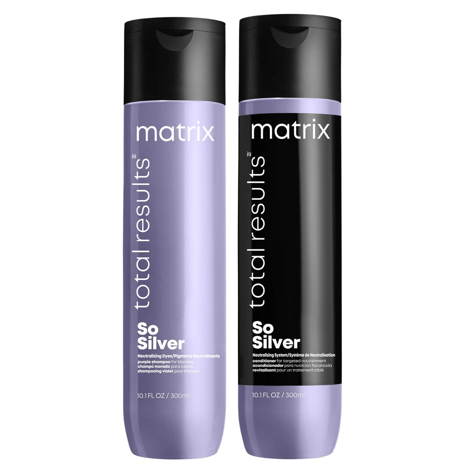 Matrix Total Results So Silver Purple Toning Shampoo and Conditioner Blonde, Silver & Grey Hair 300ml Duo - lookfantastic