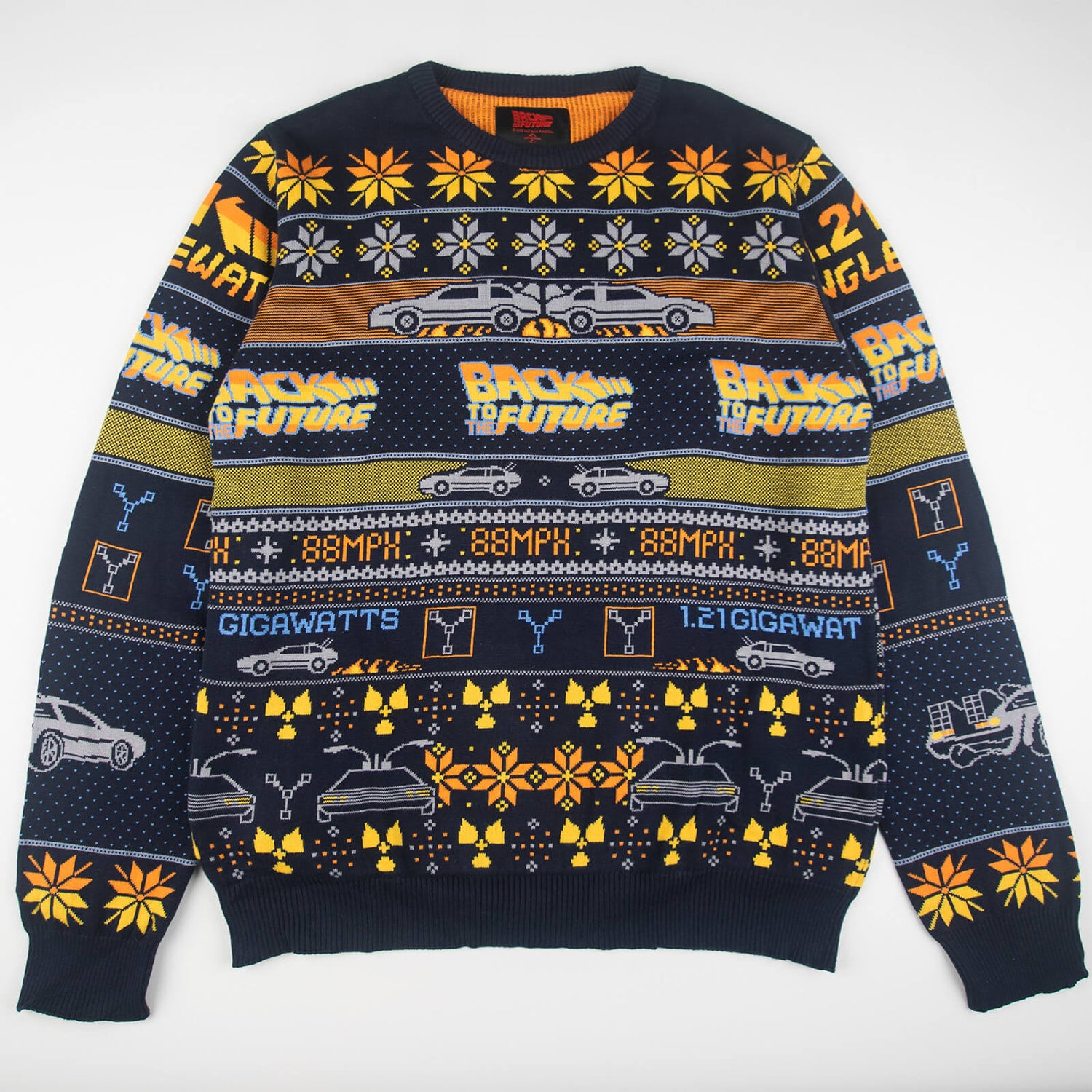 Back to the Future Christmas Knitted Jumper Navy