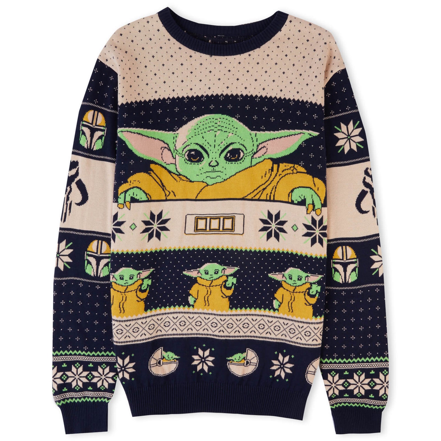Mandalorian The Child Christmas Knitted Jumper Navy