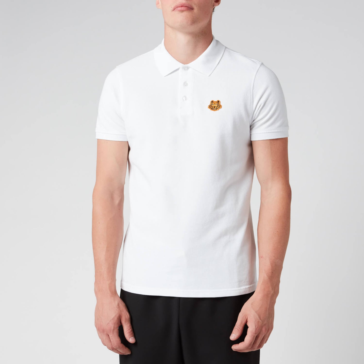 KENZO Men's Tiger Crest Polo Shirt - White - L