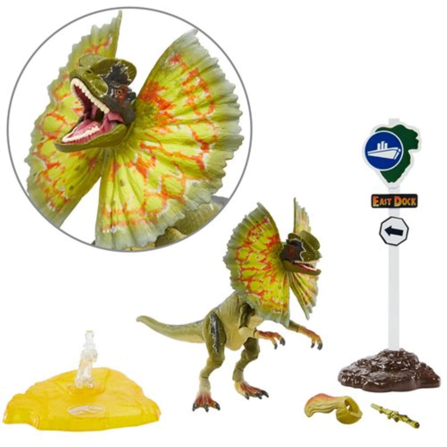 Figurine Mattel Jurassic Park Dilophosaurus Amber Collection 15 cm