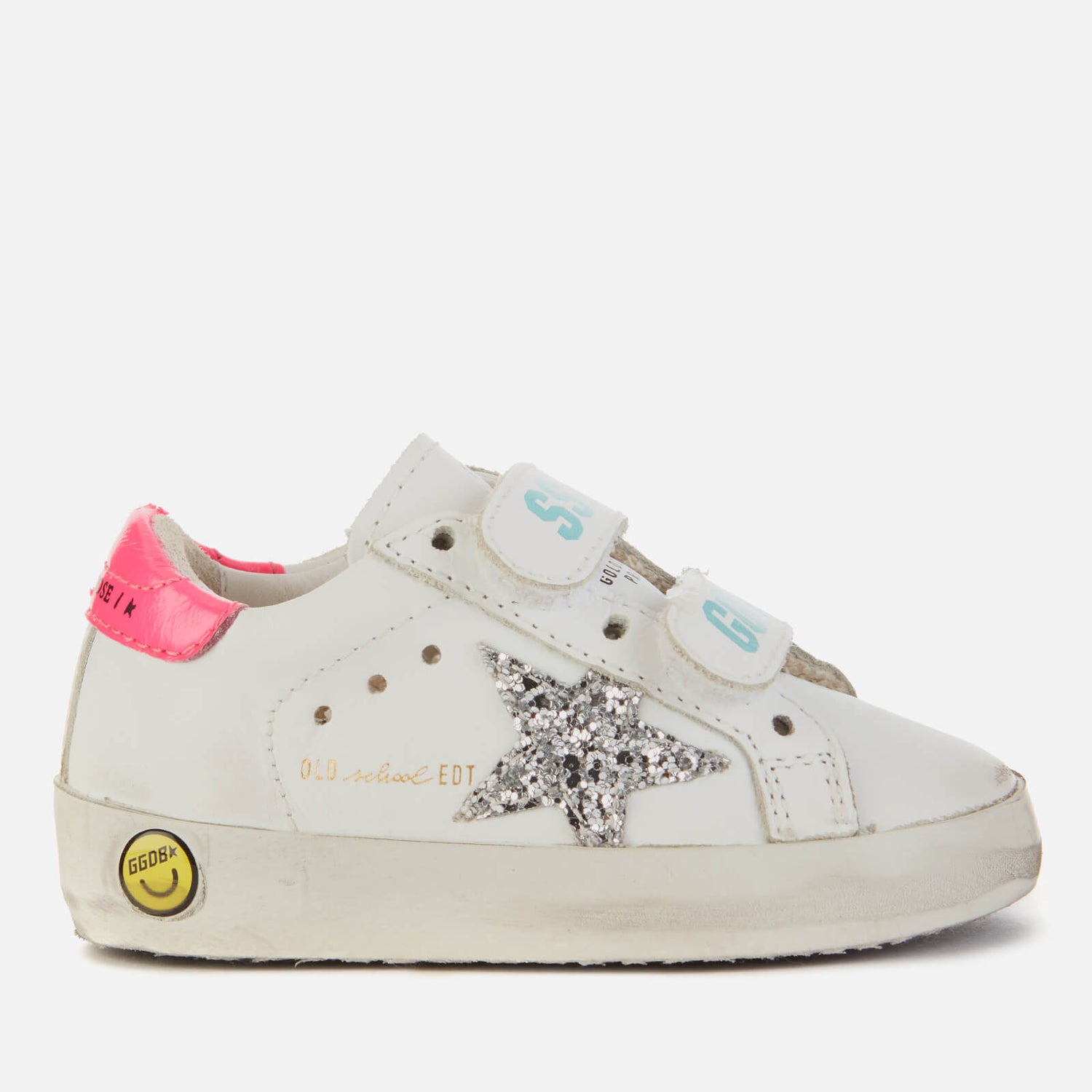 Golden Goose Toddlers' Old School Trainers - White/Silver/Fuchsia - UK 4 Infant