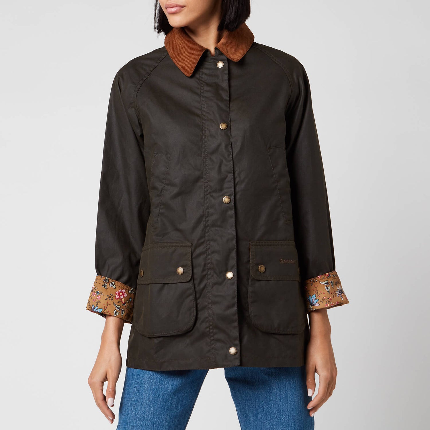 Barbour X Laura Ashley Women s Poplars Wax Jacket Olive Indienne