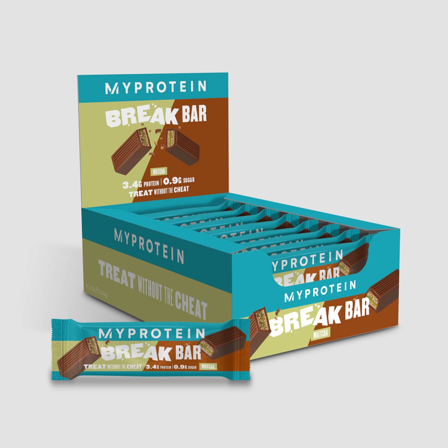 „Protein Break Bar“ - 16 x 21.5g - Matcha