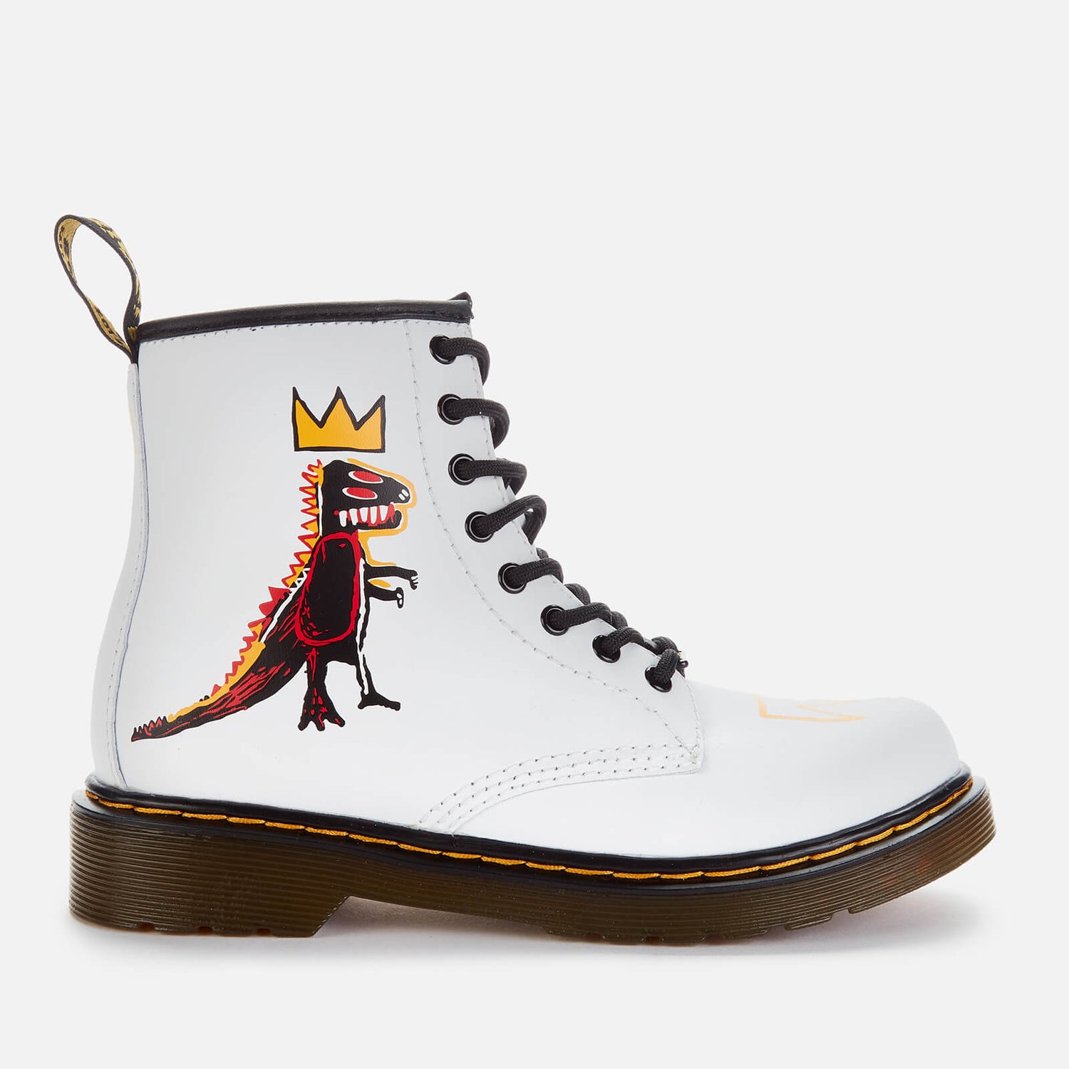 Dr. Martens Basquiat Kids' 1460 Leather Lace-Up Boots - White