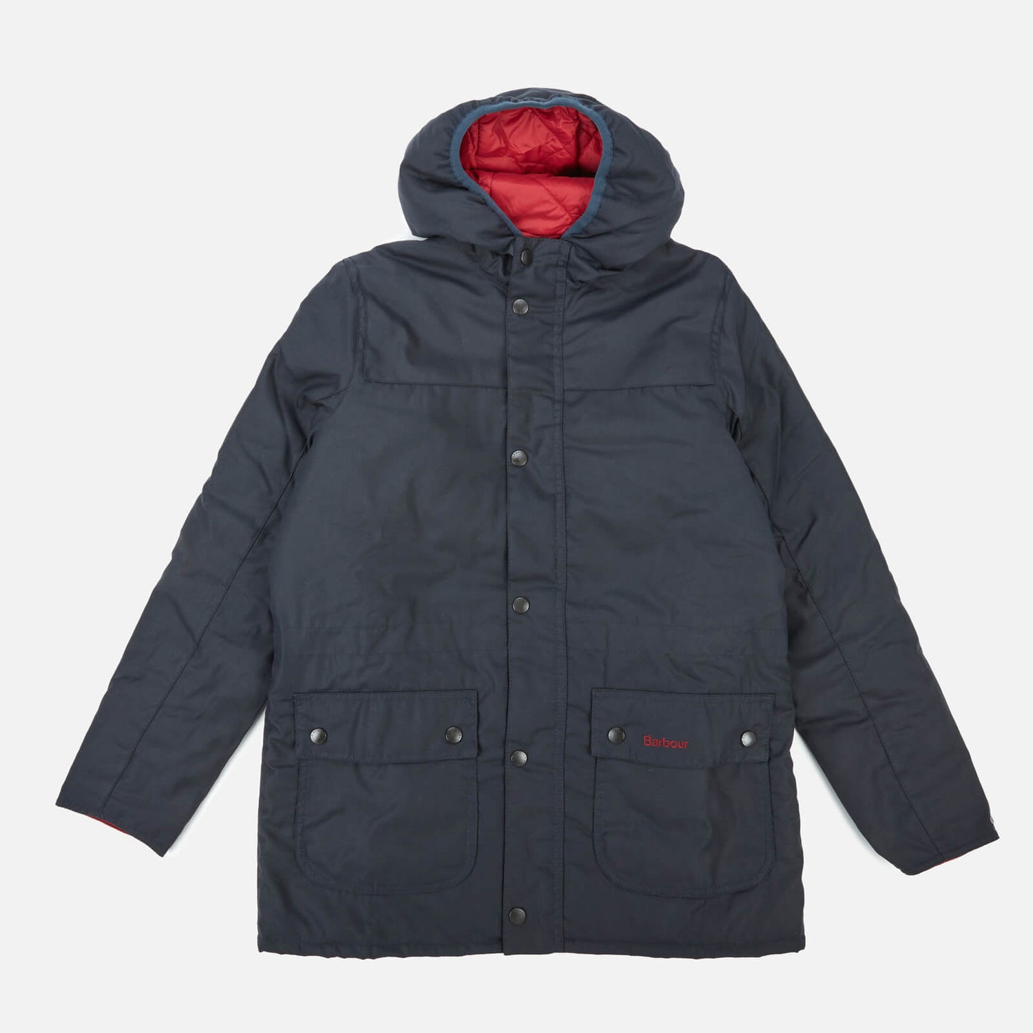 Barbour Heritage Boys' Durham Wax Jacket - Navy/Red - S (6-7) Years