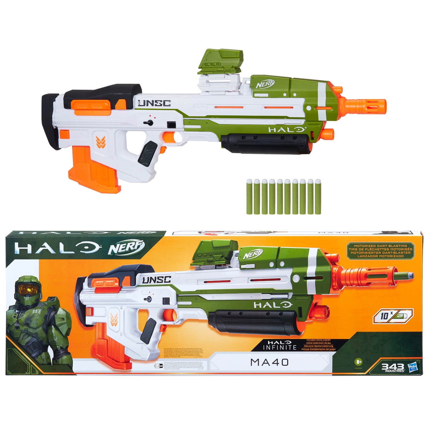 Blaster Nerf Ma40 Halo Toys Zavvi France