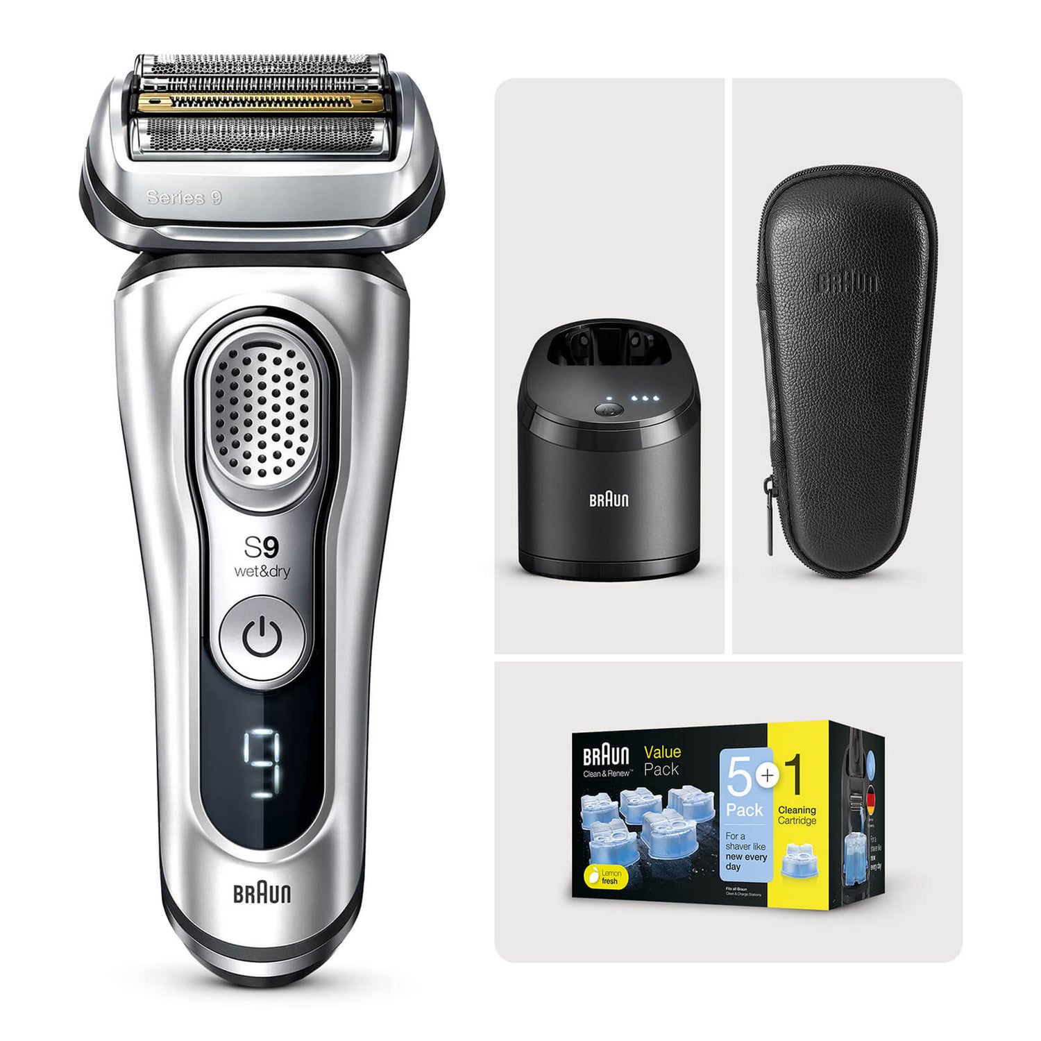 Braun Series 9 Shaver Bundle with SmartCare Center and Refill
