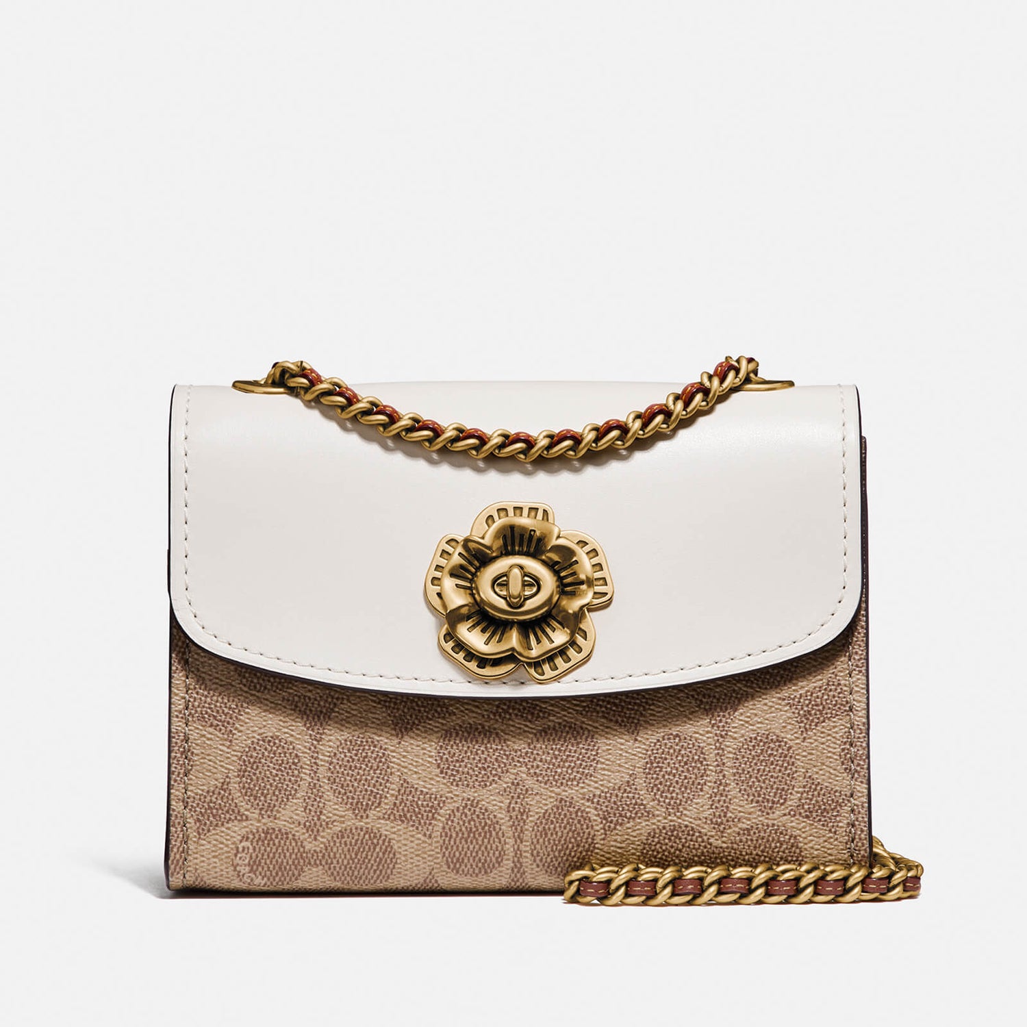 Coach New York Women s Signature Parker 18 Shoulder Bag Chalk