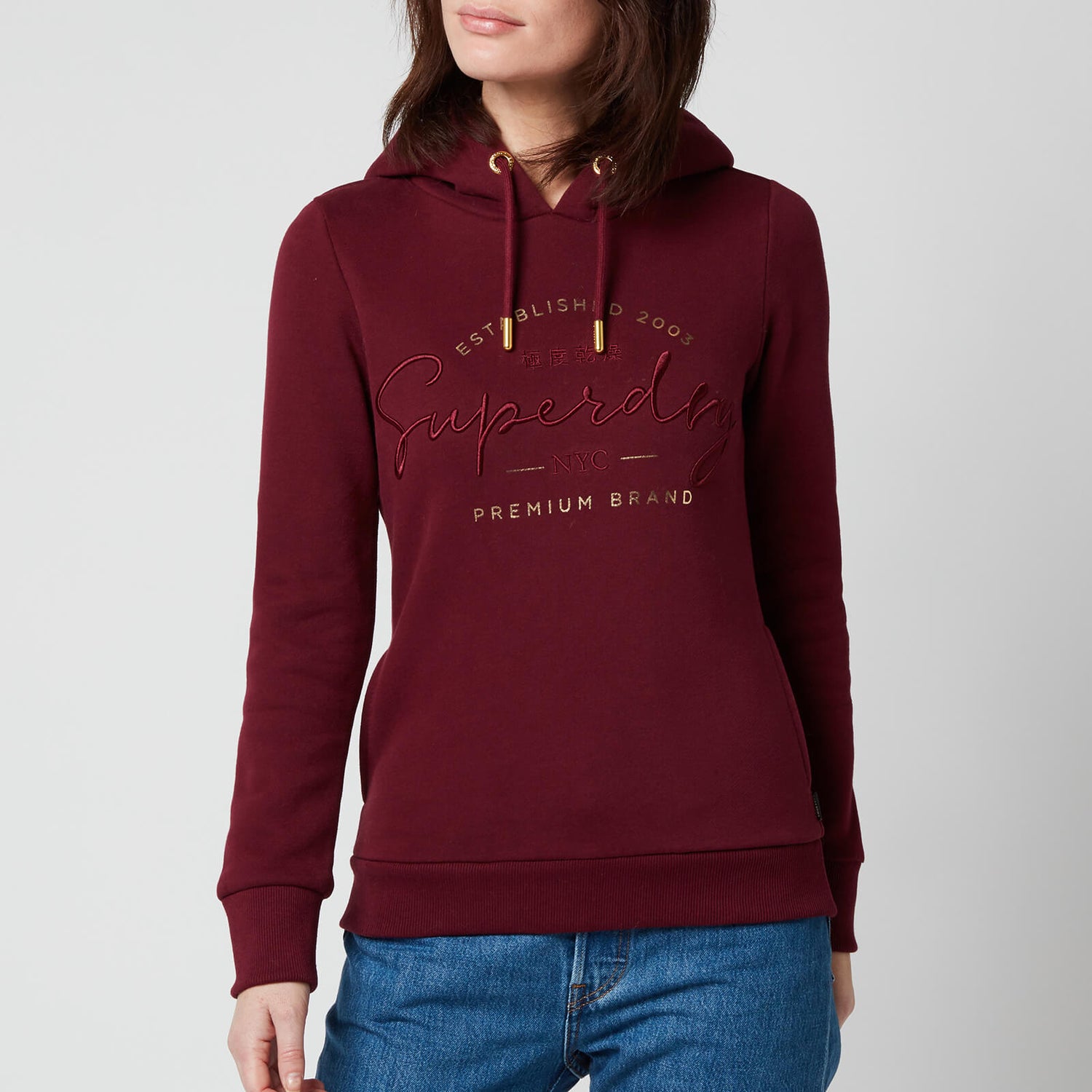 Superdry Women s Established Hoodie Deep Port