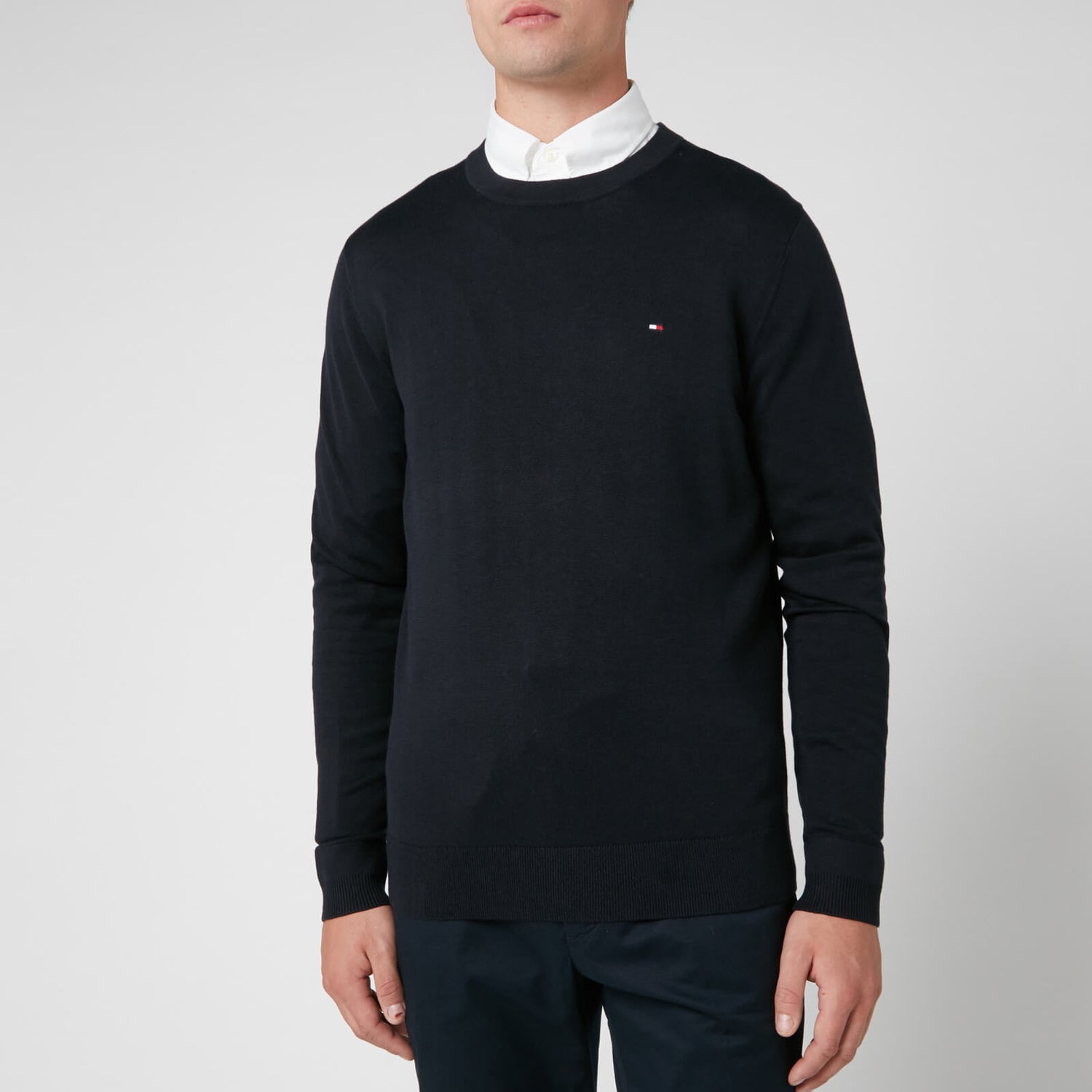 Tommy Hilfiger Men's Classic Crew Neck Knitted Jumper - Sky Captain