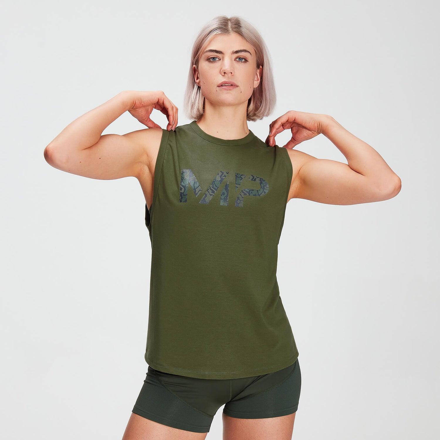 MP dámské tričko bez rukávů s hluboce vykrojenými průramky drirelease® − Listově zelené