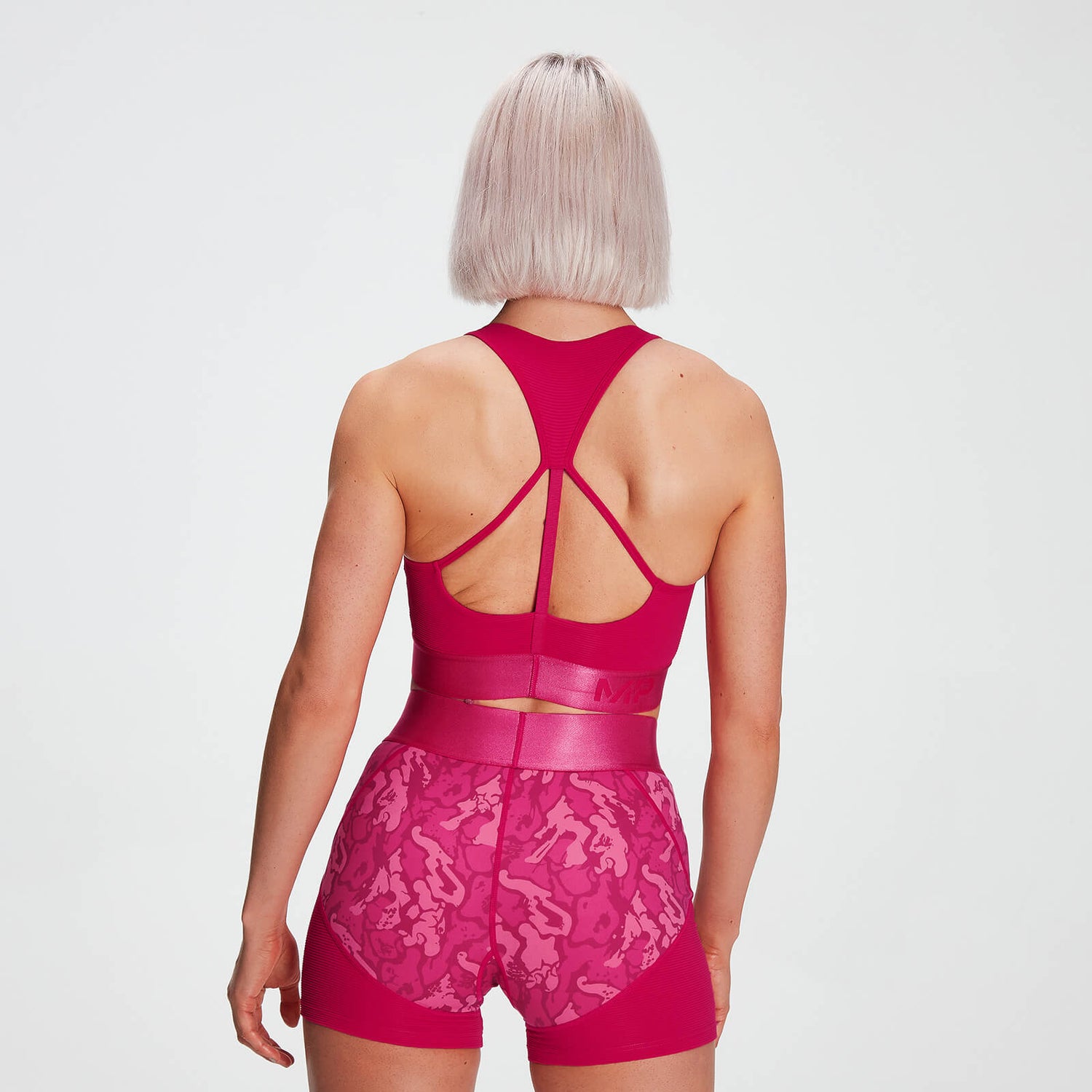 MP Women's Adapt Textured Sports Bra- Virtual Pink