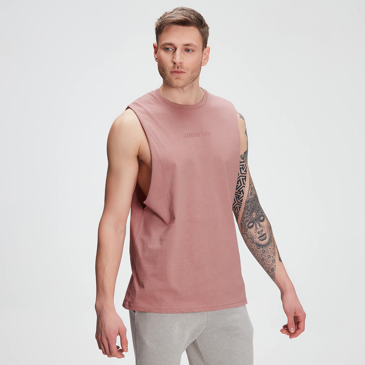MP pánské tričko bez rukávů Tonal Graphic – Seprané růžové