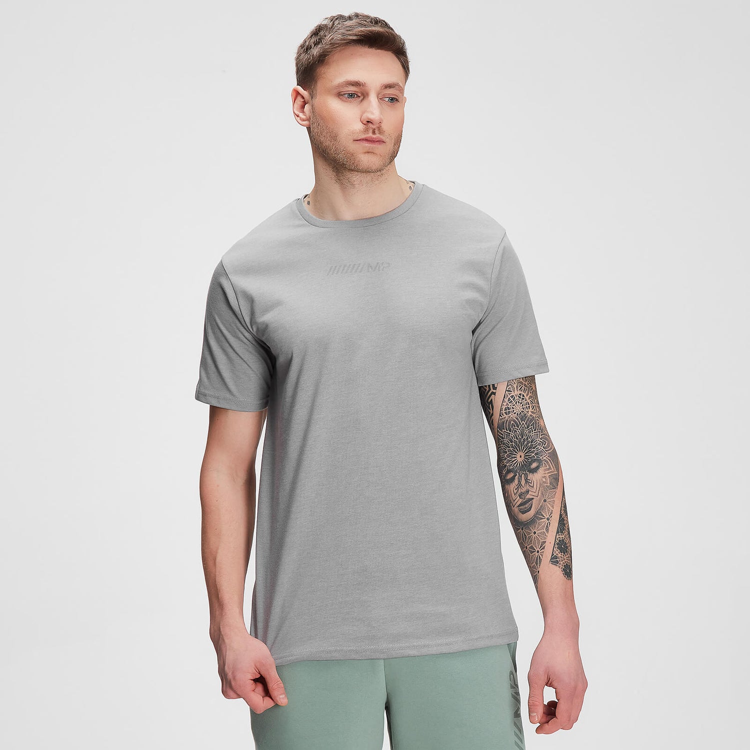 Tricou cu mânecă scurtă MP Tonal Graphic pentru bărbați - Storm Grey Marl
