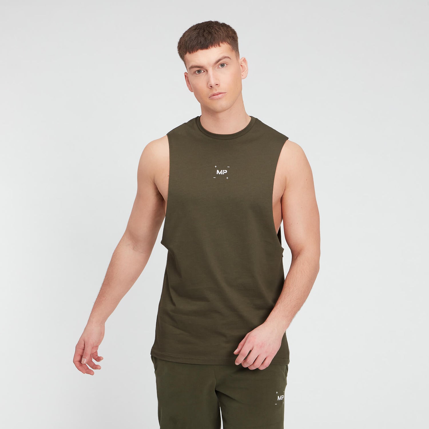 MP Men's Central Graphic Tank - Dark Olive