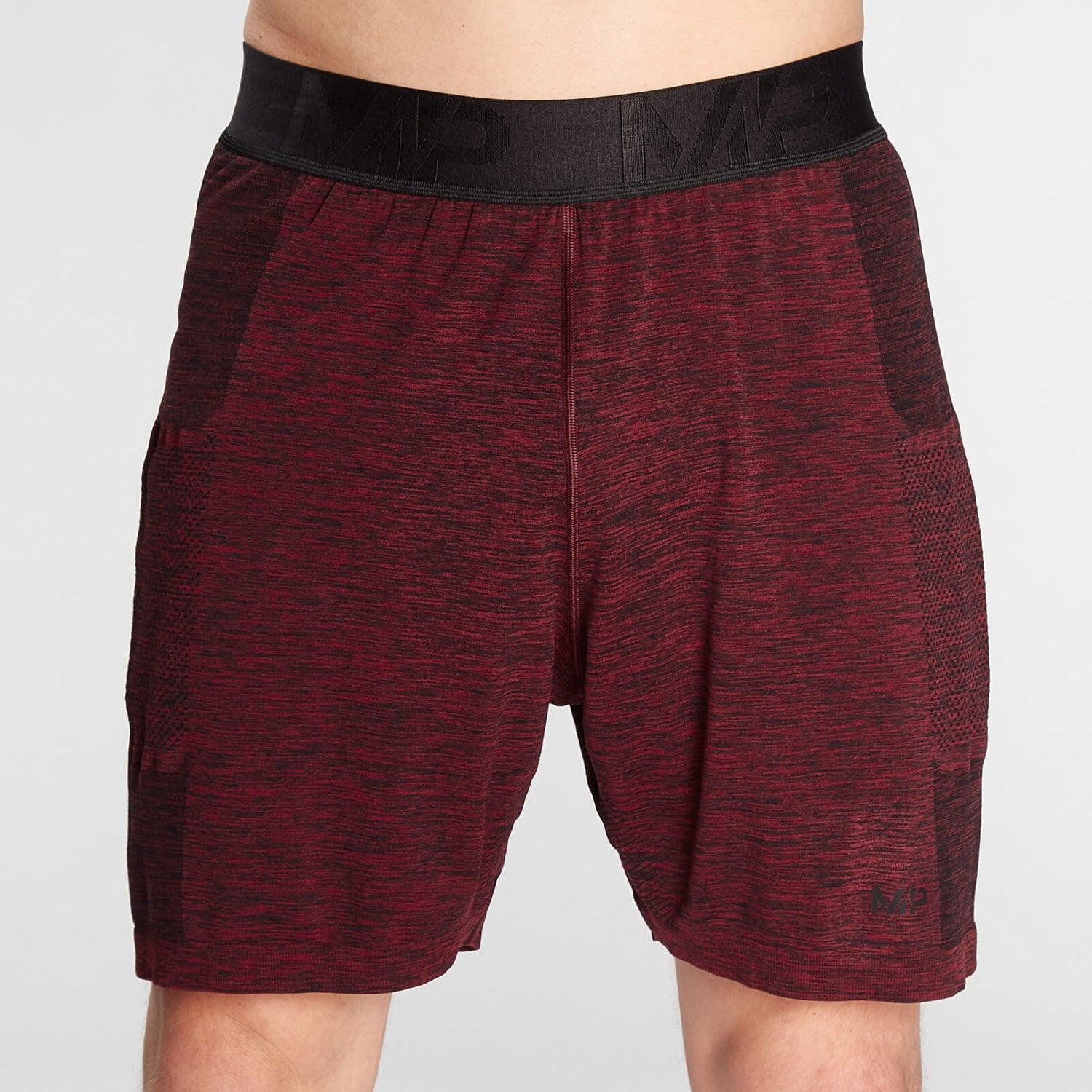 MP Men's Essential Seamless Shorts- Washed Oxblood Marl - XS