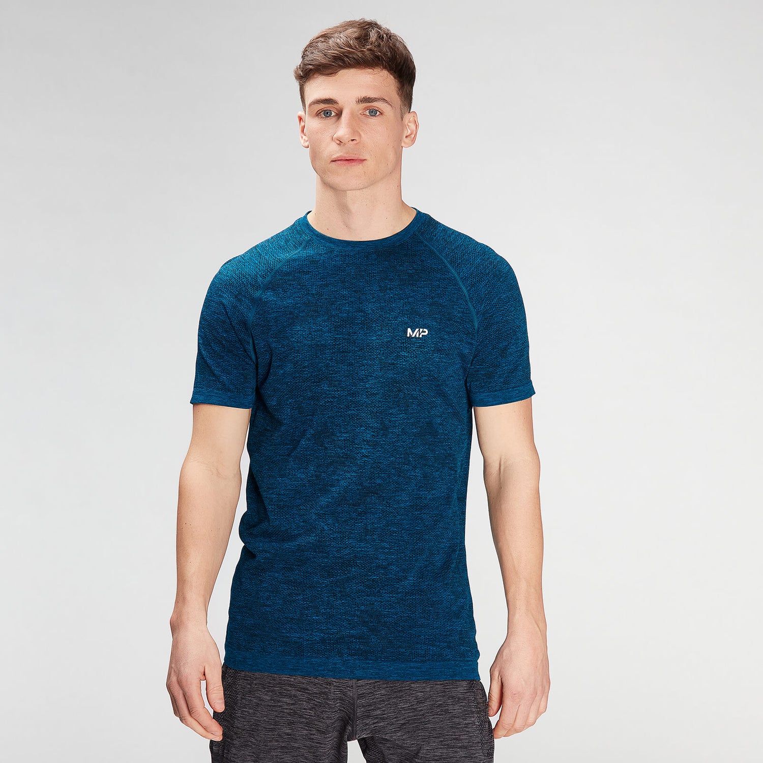 MP Men's Essential Seamless Graphic Short Sleeve T-Shirt- Aqua - L
