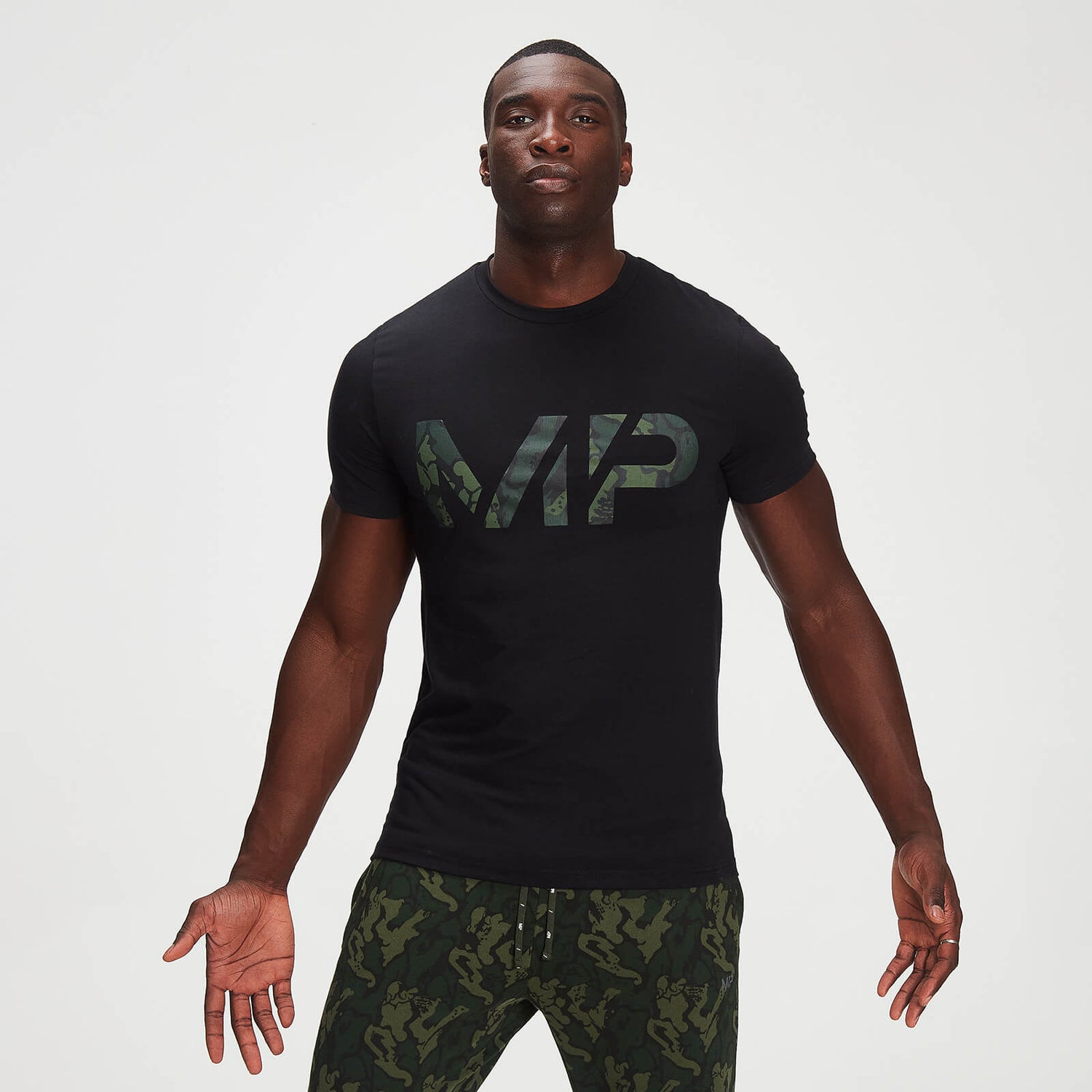 MP Adapt drirelease® T-shirt met camodessin voor heren - Zwart
