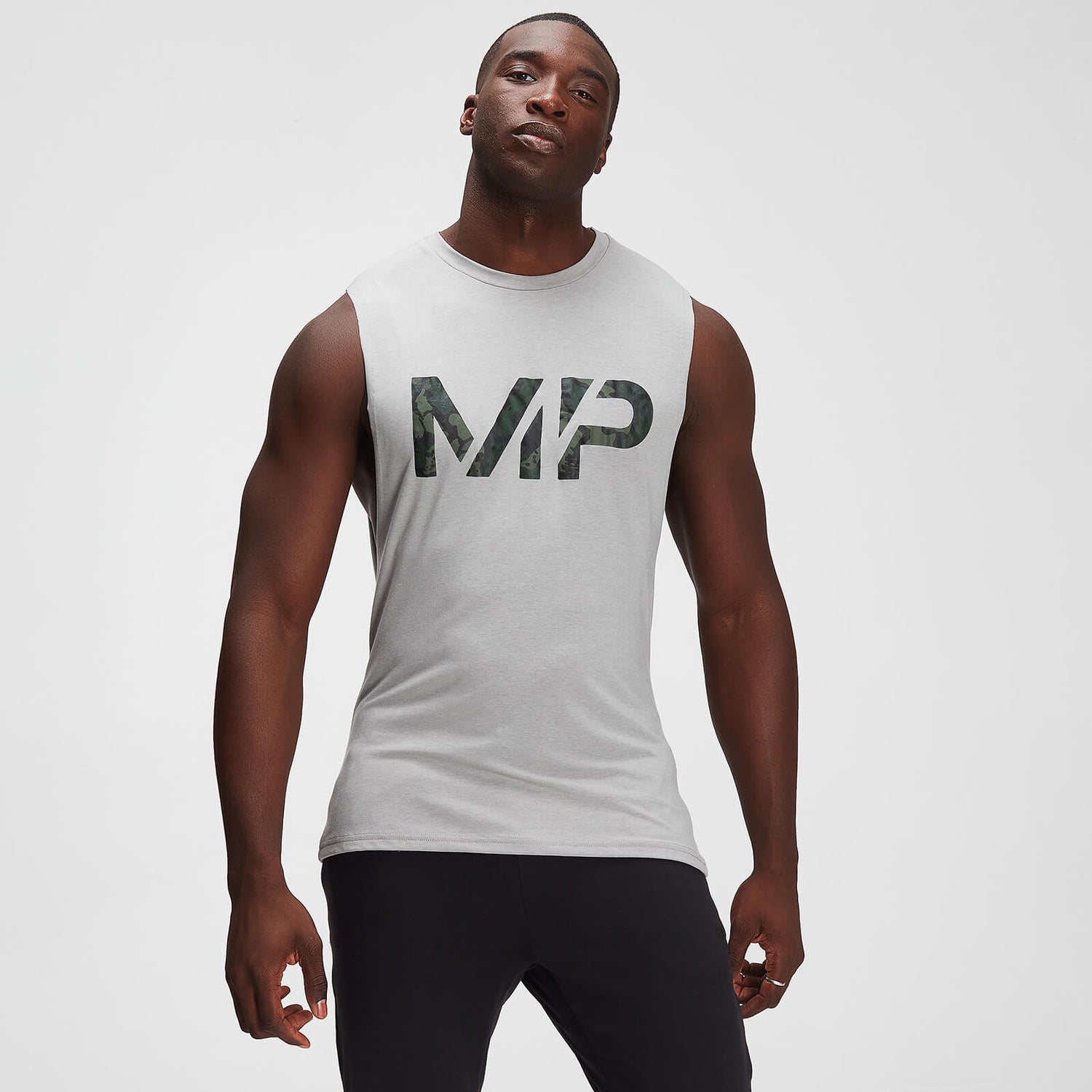 Męska koszulka bez rękawów drirelease® Camo Print z kolekcji Adapt – Storm Grey Marl