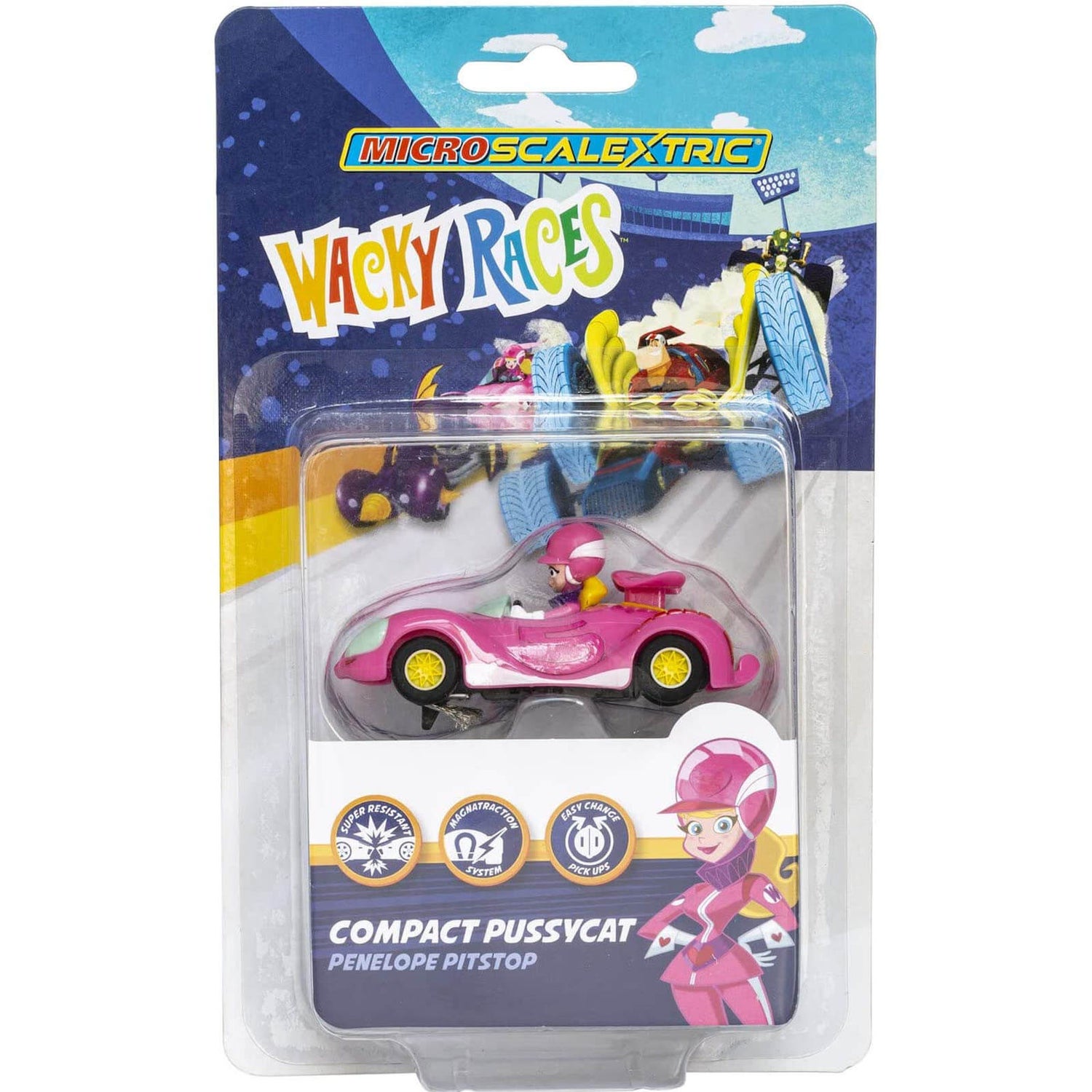 Micro Scalextric Wacky Races Penelope Pitstop Car Scale 1 64