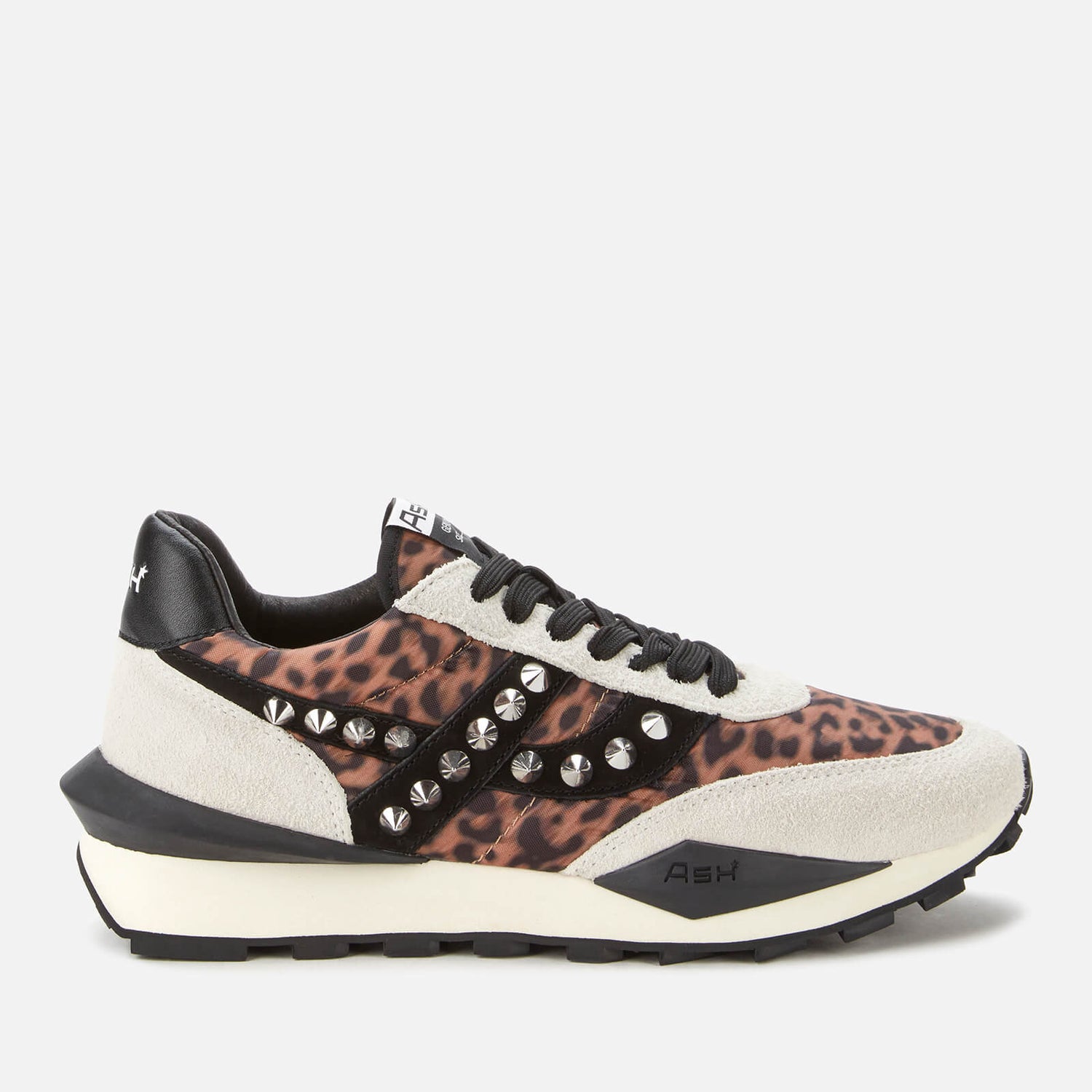 Ash Women's Spider Studs Sustainable Running Style Trainers - Off White/Beige/Black