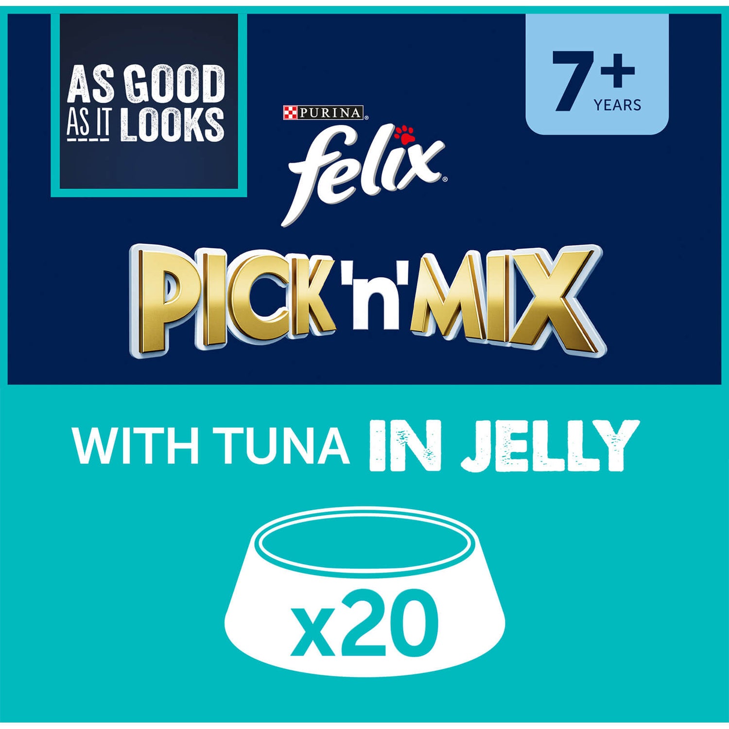 Felix Senior As Good As It looks Wet Cat Food with Tuna in Jelly 20x100g Purina Direct