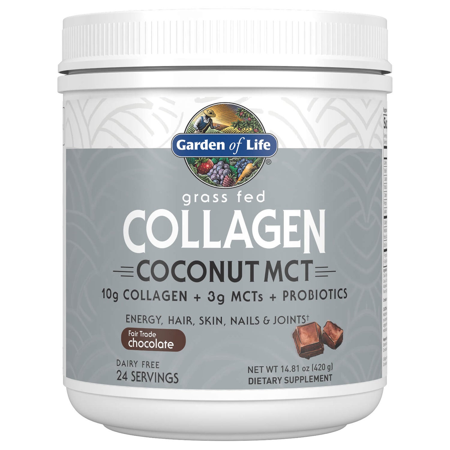 Collagene e cocco con trigliceridi a catena media (MCT) - Cioccolato - 420 g
